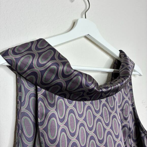 To the Max Cowl Neck Sleeveless V-Back Purple Pocketed Shift Dress S - Picture 2 of 8